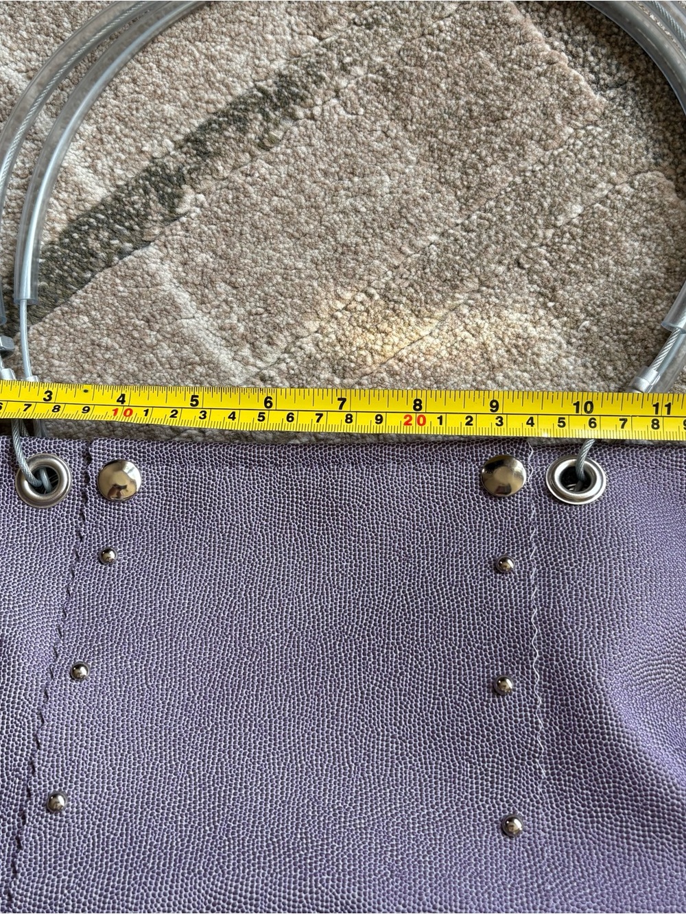 Hardwear by Renee industrial-chic handbag Lavender Purple Runway Purse wood - Picture 11 of 11